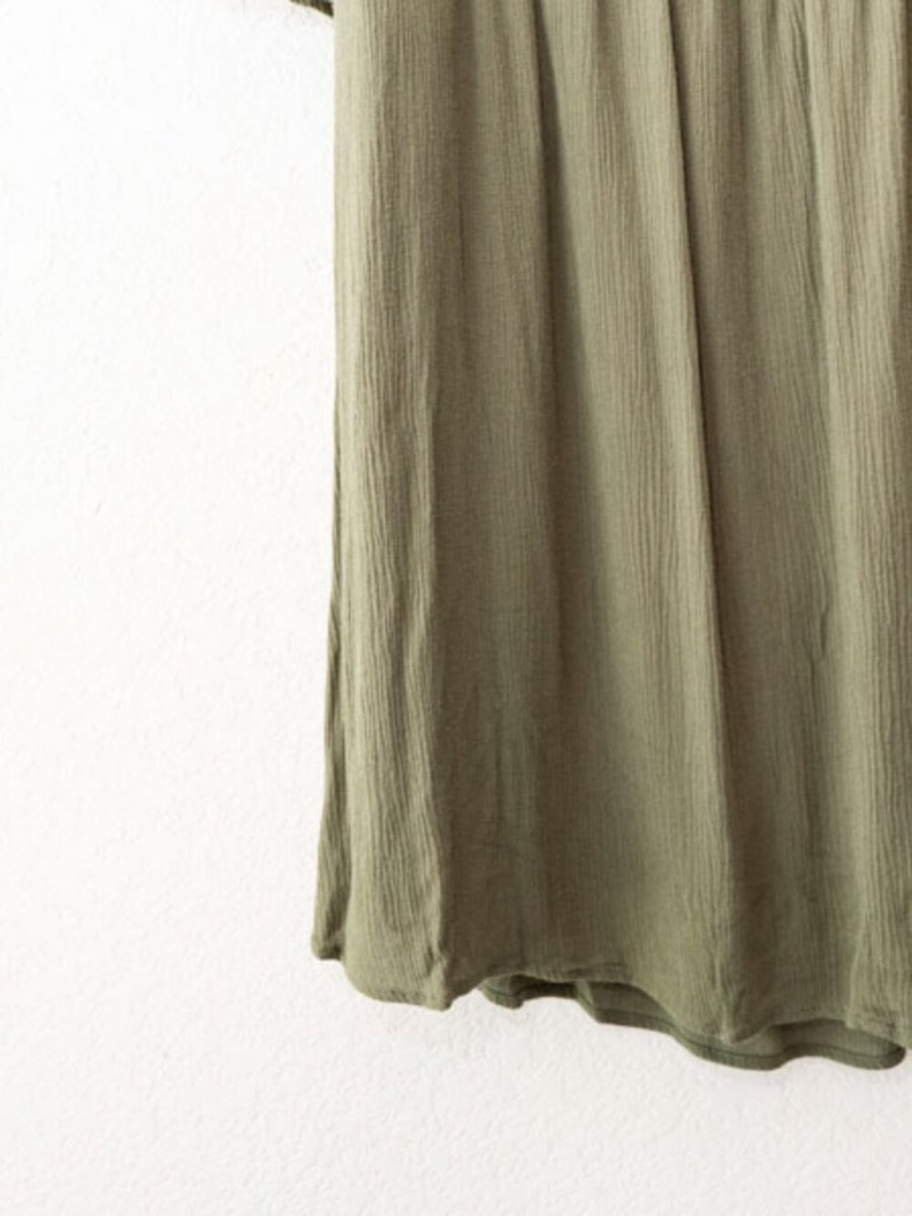 Naif Women 2X Olive Green Boho Dress Peasant Flutter Sleeve Elastic Neckline - Picture 12 of 13